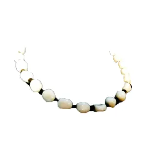 MIRIAM HASKELL White Stone Bead Necklace