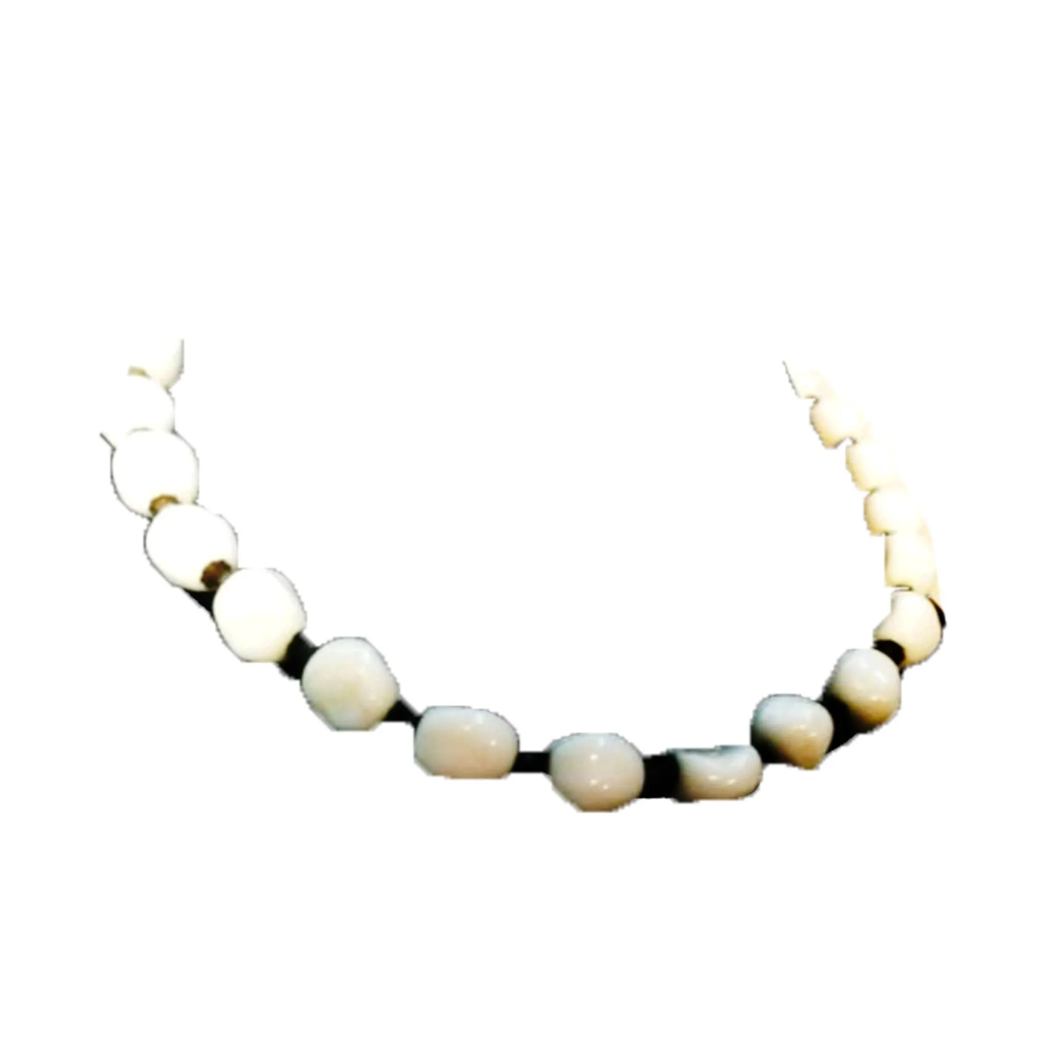 MIRIAM HASKELL White Stone Bead Necklace