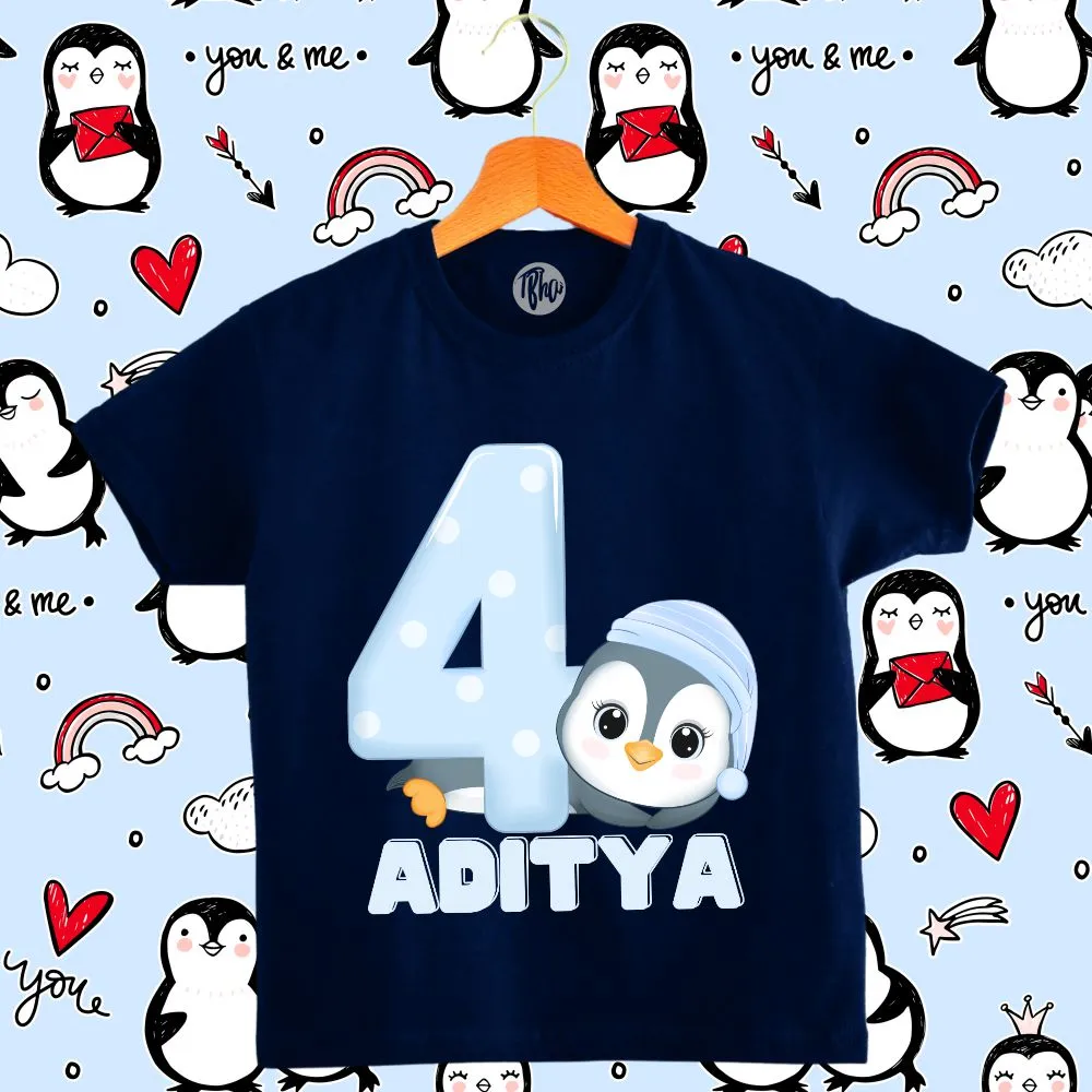 Monthly Birthday T-Shirts | 0-6 Months | Penguin Theme T-Shirts for Babies