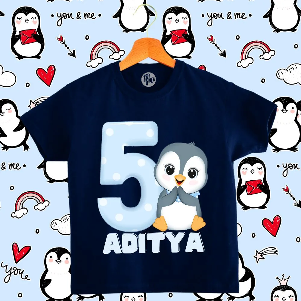Monthly Birthday T-Shirts | 0-6 Months | Penguin Theme T-Shirts for Babies