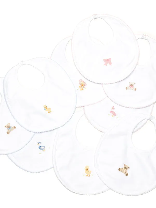 Mother Goose Pima Baby Bib | White