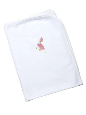 Mother Goose Pima Baby Blanket | White
