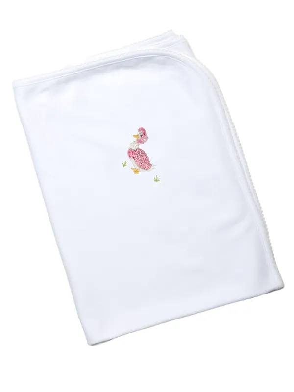 Mother Goose Pima Baby Blanket | White
