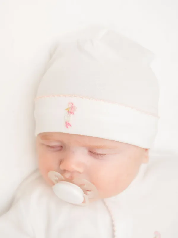 Mother Goose Pima  Baby Hat | White