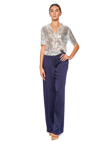 Opaline Sequin Embellished Polo Top