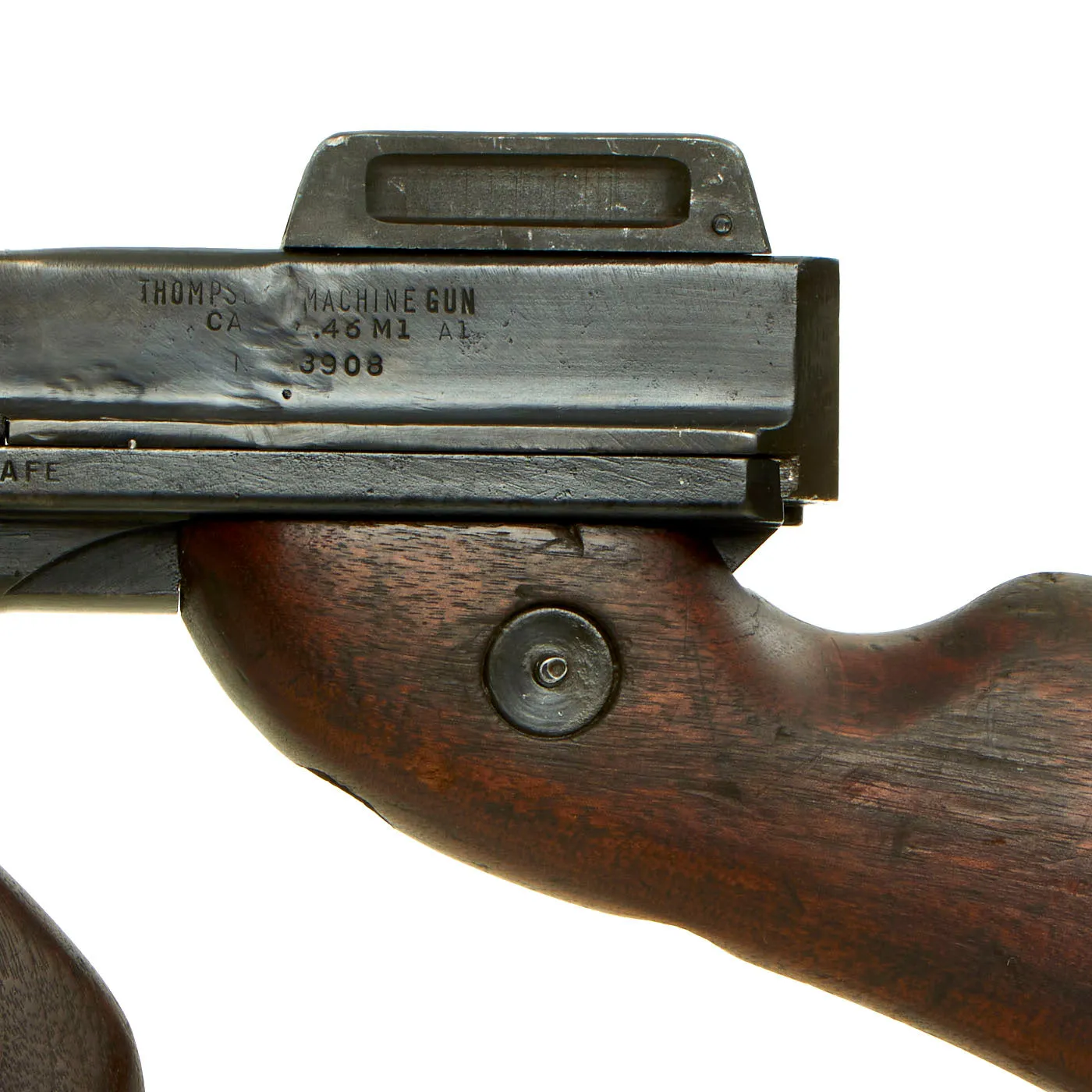 Original U.S. WWII Thompson M1A1 Display Submachine Gun Serial 219699 with Sling & Magazine - Original WWII Parts