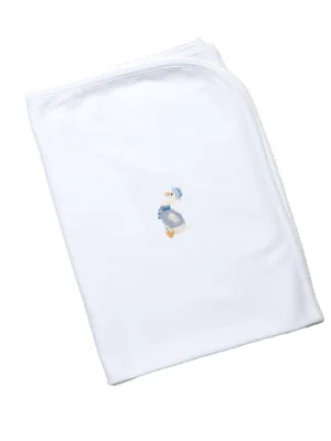 Papa Goose Pima Baby Blanket | White