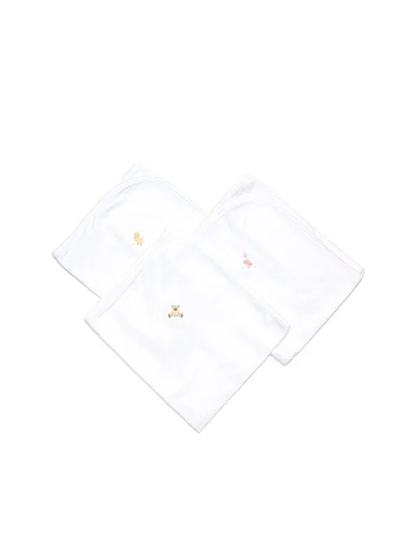 Papa Goose Pima Baby Blanket | White