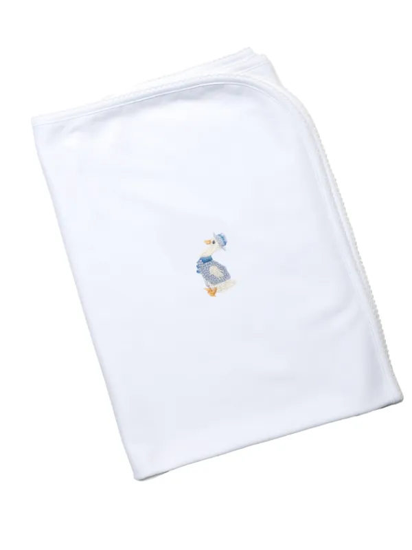 Papa Goose Pima Baby Blanket | White