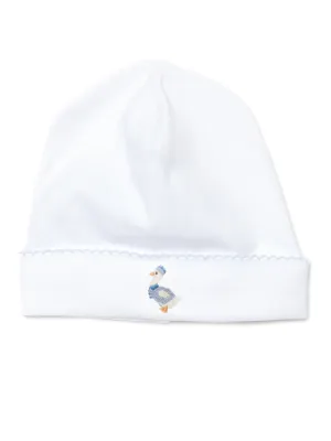 Papa Goose Pima Baby Hat | White
