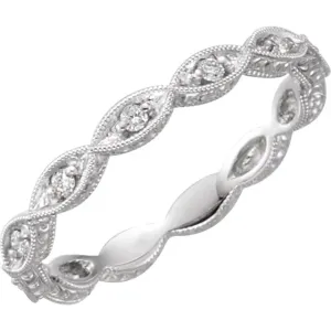 Platinum 1/8 CTW Diamond Anniversary Band Size 5.5