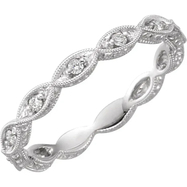 Platinum 1/8 CTW Diamond Anniversary Band Size 5.5