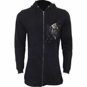 POCKET KITTEN - Ladies Fish Tail Full Zip Hoody - Zip Sleeve