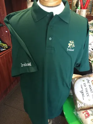 Polo Shirts Cotton Green with Shamrock Design