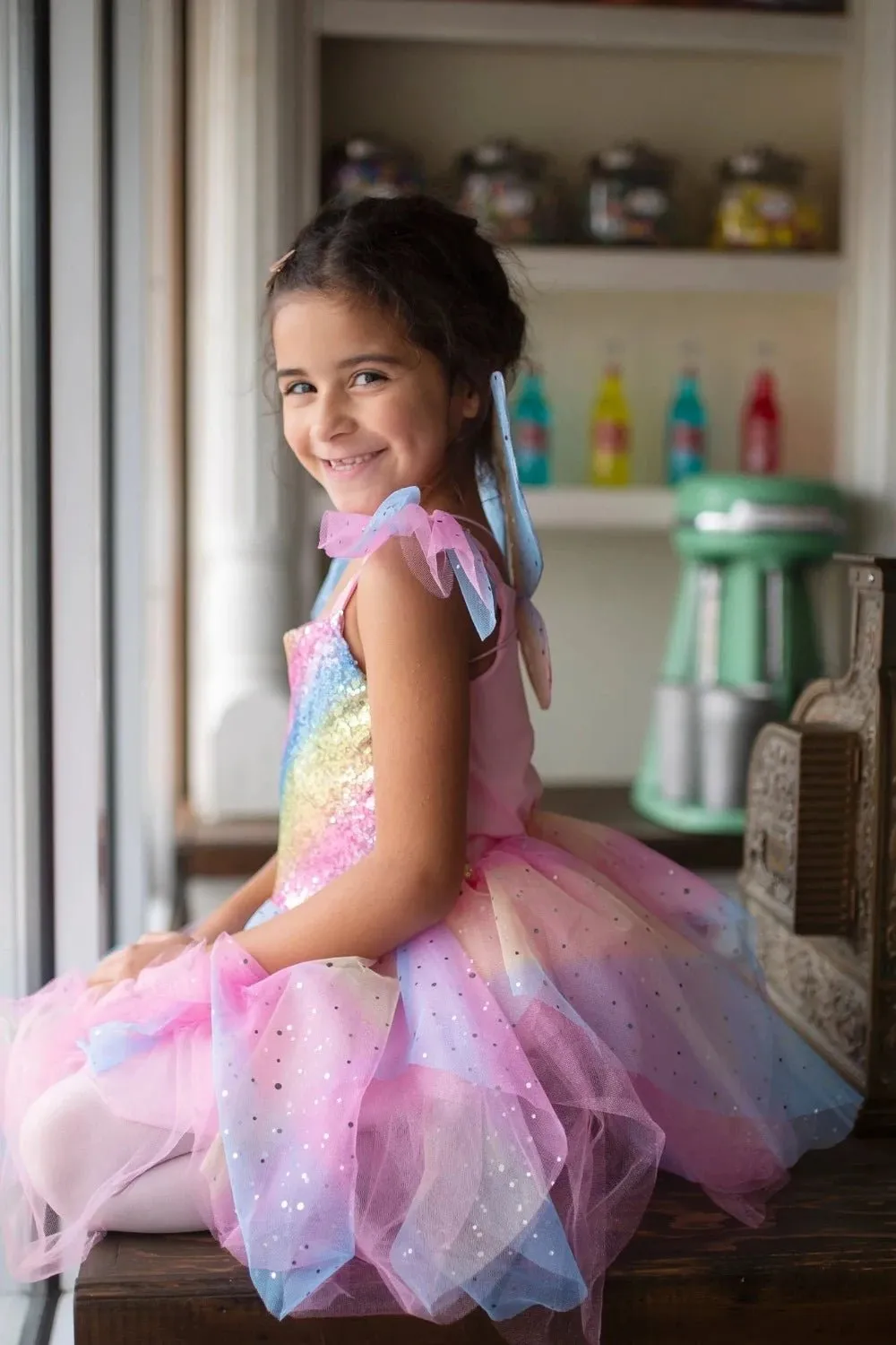 Rainbow Fairy Dress & Wings Multiple Sizes