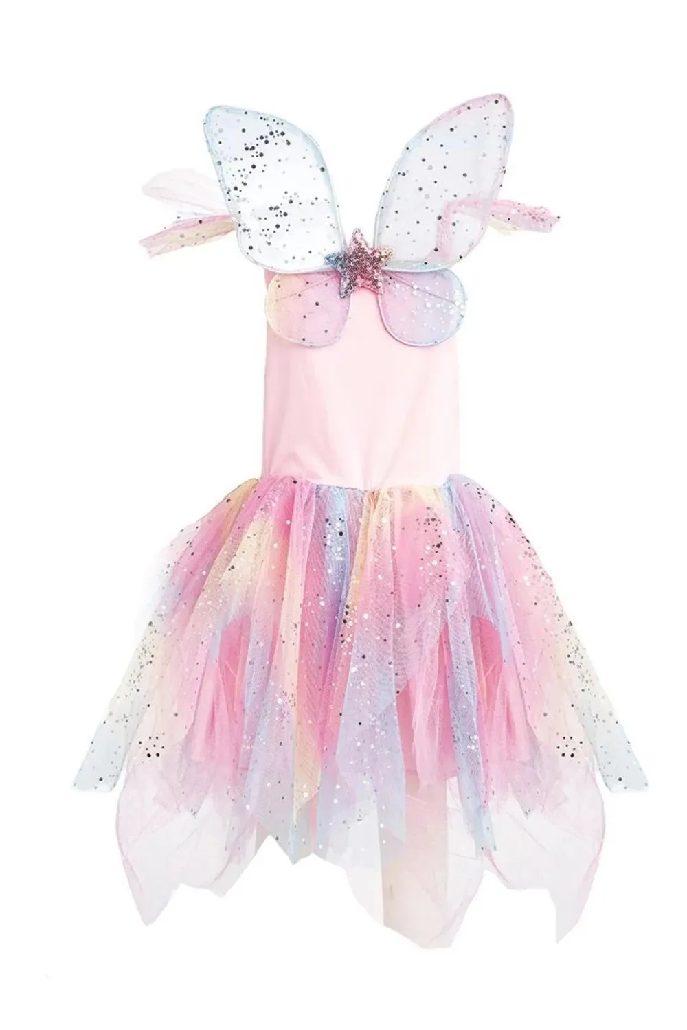 Rainbow Fairy Dress & Wings Multiple Sizes
