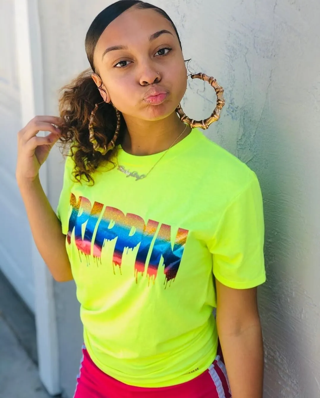 Rainbow Sparkle Drippin | Neon Yellow Tee