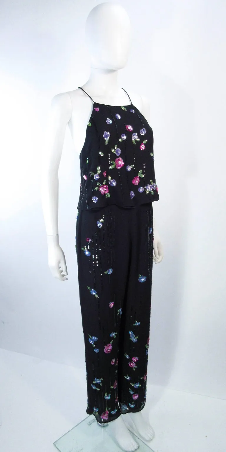 RIMINI Black Silk Chiffon 2 pc Sequin Set Size 2-4