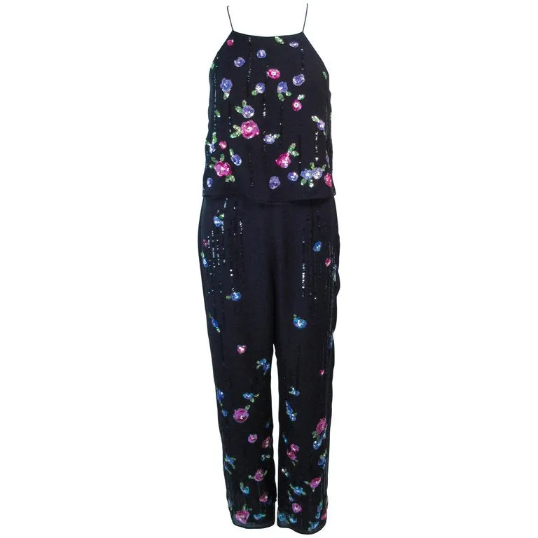 RIMINI Black Silk Chiffon 2 pc Sequin Set Size 2-4
