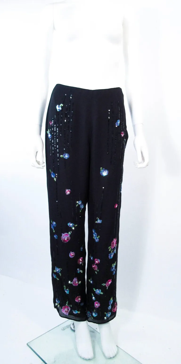 RIMINI Black Silk Chiffon 2 pc Sequin Set Size 2-4