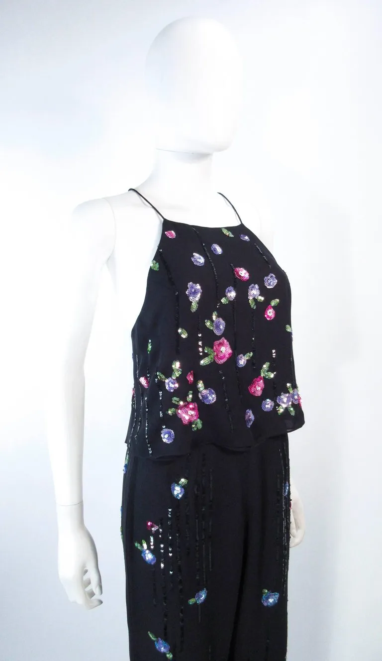 RIMINI Black Silk Chiffon 2 pc Sequin Set Size 2-4