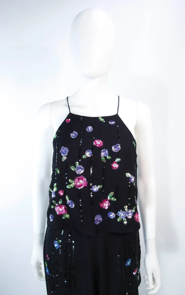 RIMINI Black Silk Chiffon 2 pc Sequin Set Size 2-4