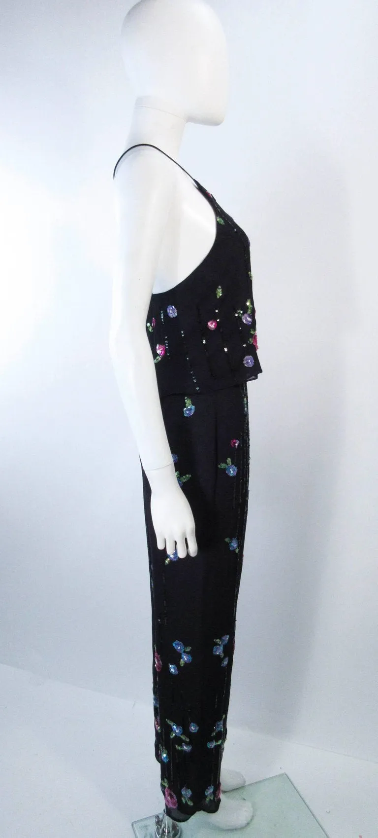 RIMINI Black Silk Chiffon 2 pc Sequin Set Size 2-4