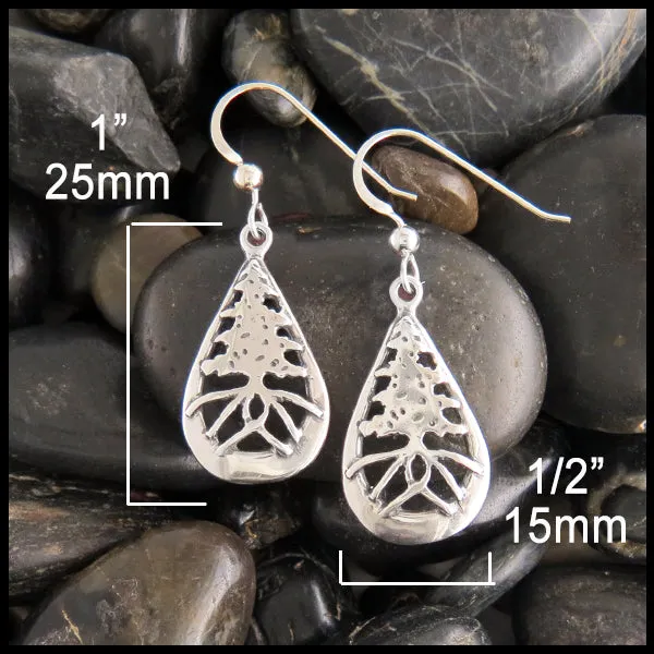 Rustic Celtic Pine Tree Earrings