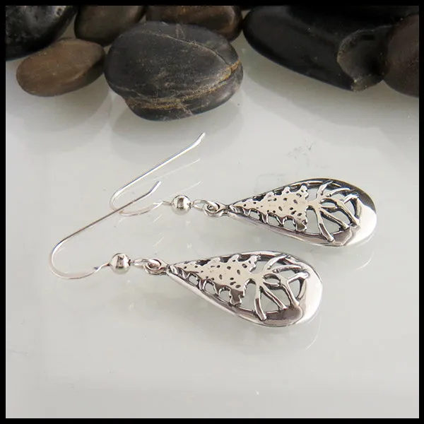 Rustic Celtic Pine Tree Earrings