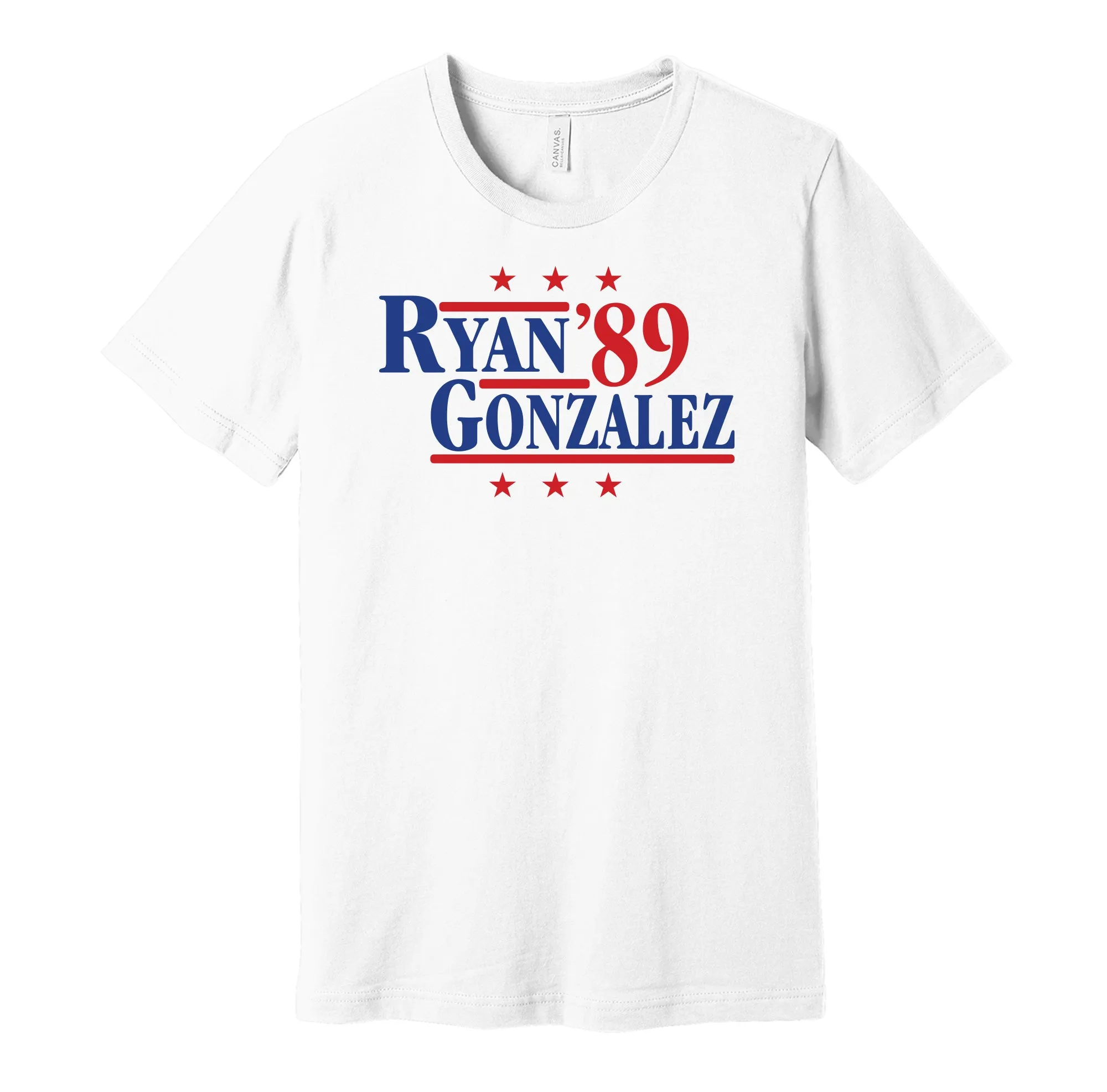 Ryan & Gonzalez '89 - Texas Baseball Legends Political Campaign Parody T-Shirt - Hyper Than Hype Shirts