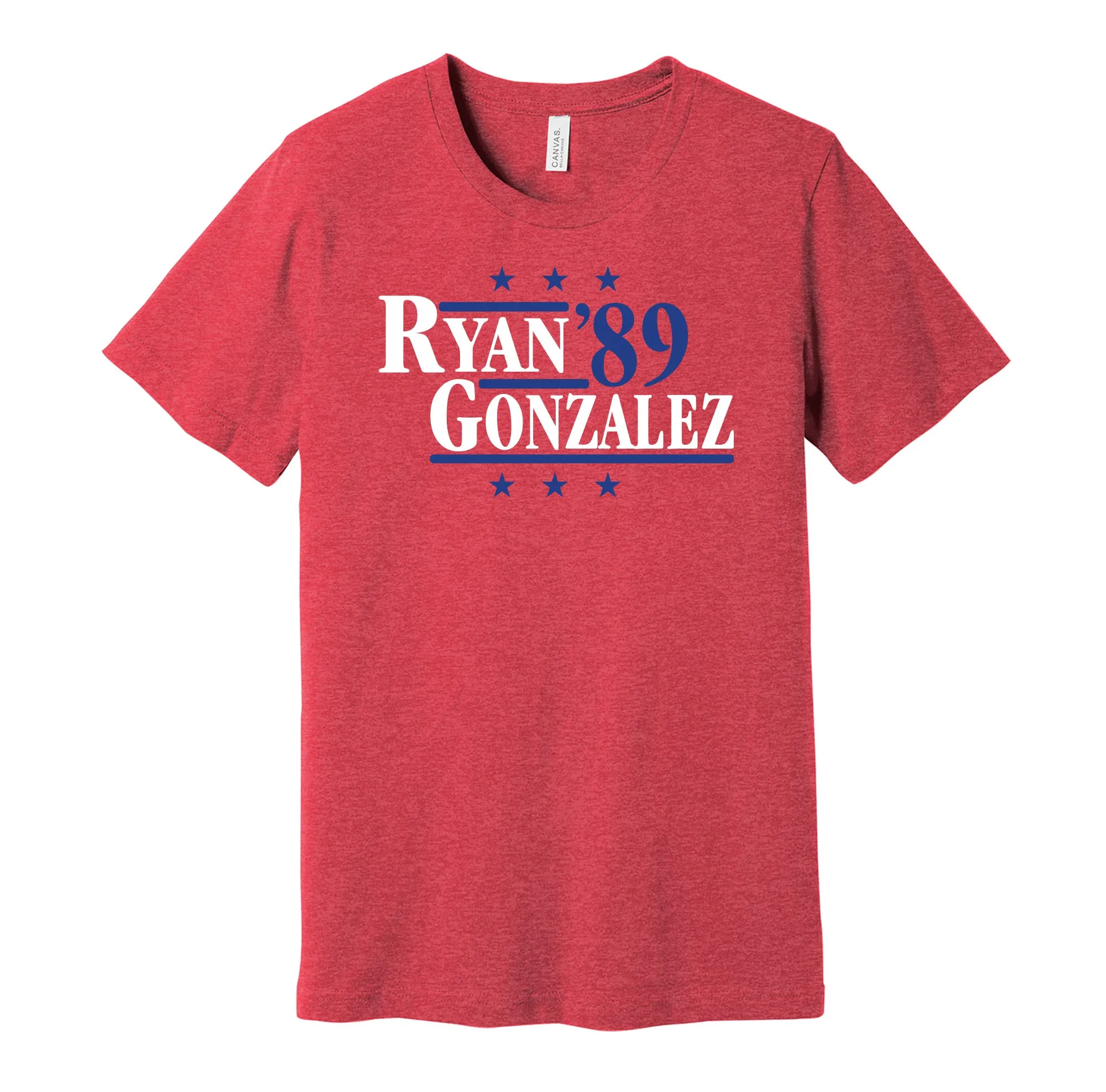 Ryan & Gonzalez '89 - Texas Baseball Legends Political Campaign Parody T-Shirt - Hyper Than Hype Shirts