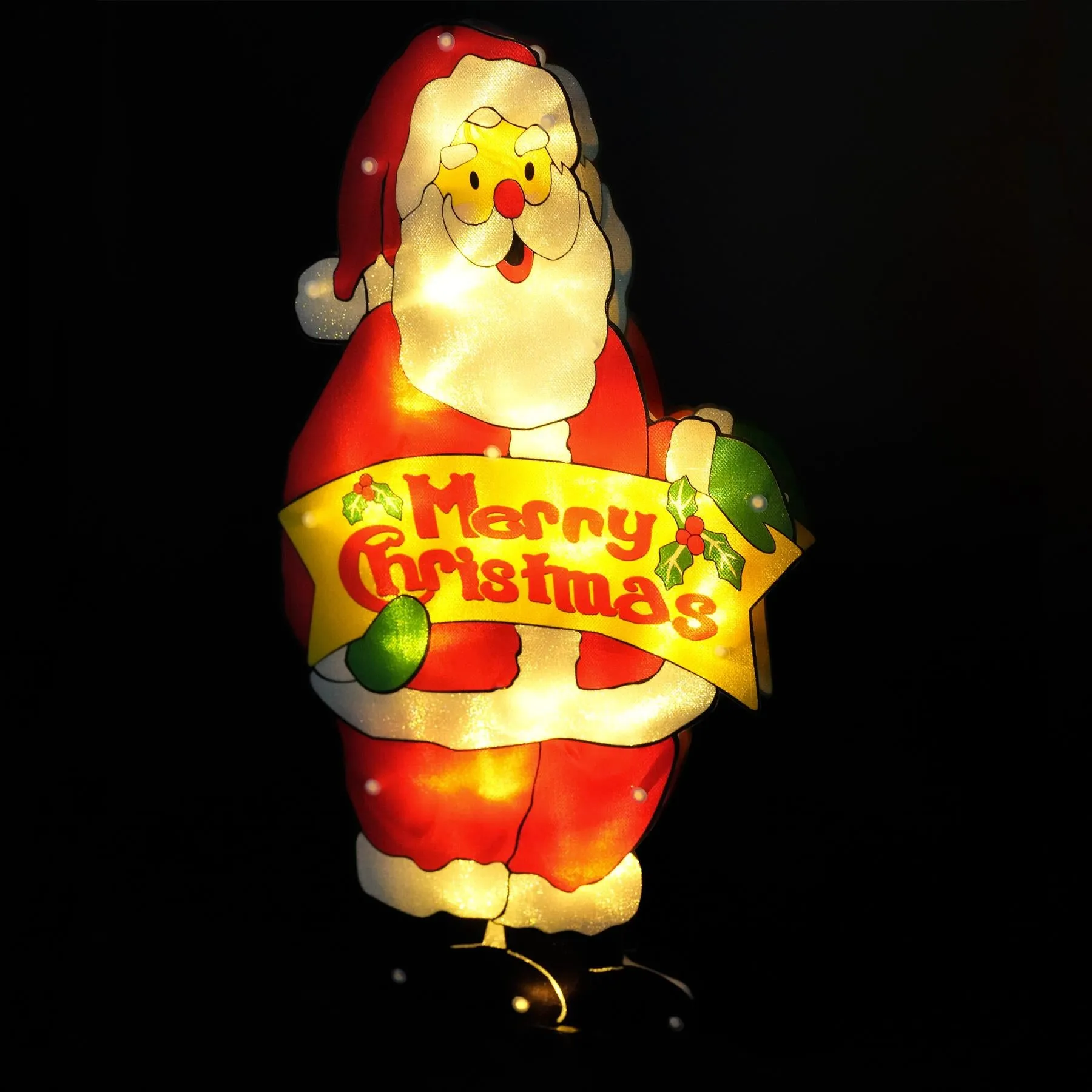 Santa Merry Xmas Sign Christmas LED Light Silhouette