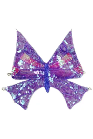 Sequin Purple & Pink Butterfly Halter Top