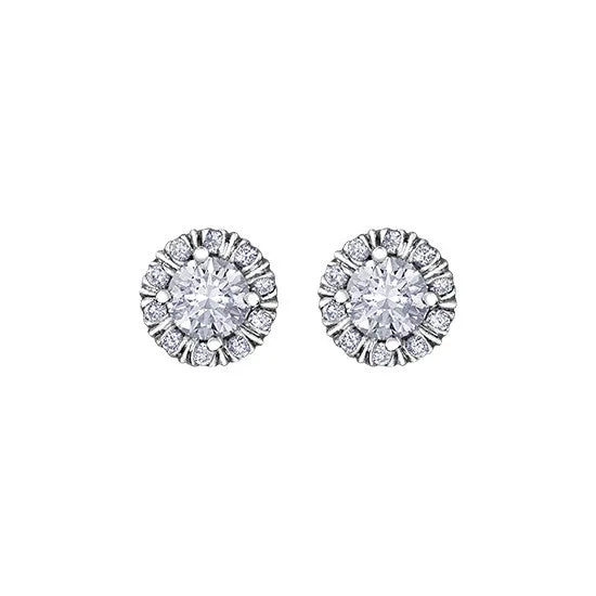 Shelly Purdy (0.75ct) Maple Leaf Diamonds Winter Diamond Fur-trim Stud Earrings