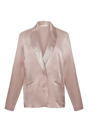 Silk Blazer Nude Smoke