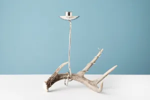 Silver Candelabra with Antler