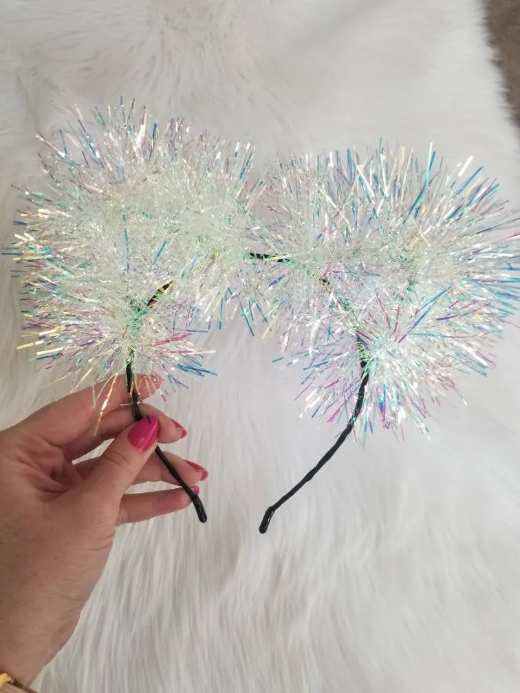 Snow Queen Iridescent Sparkle Kittycorn Ears