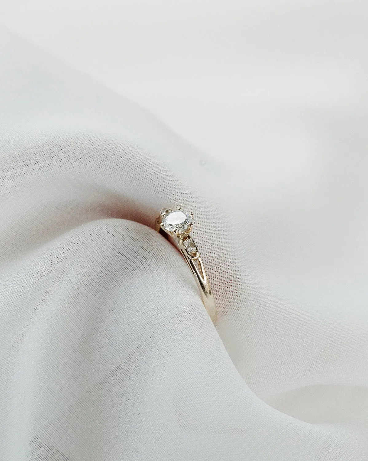 Solid Gold Nightingale Solitaire Ring