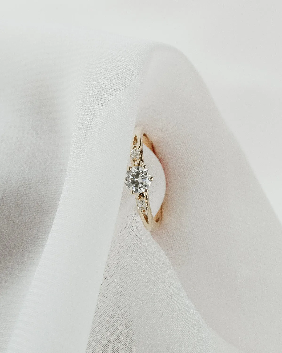 Solid Gold Nightingale Solitaire Ring