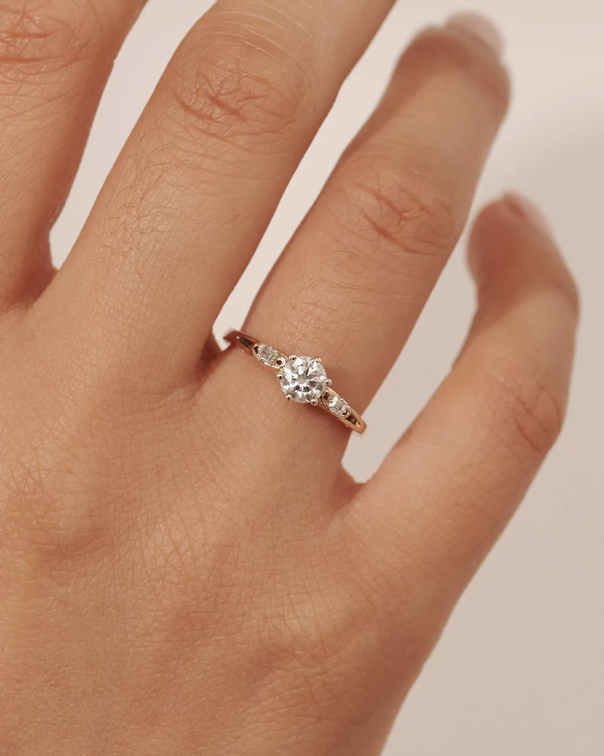 Solid Gold Nightingale Solitaire Ring