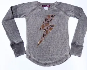 Sparkle by Stoopher Leopard Bolt L/S Thermal Tee