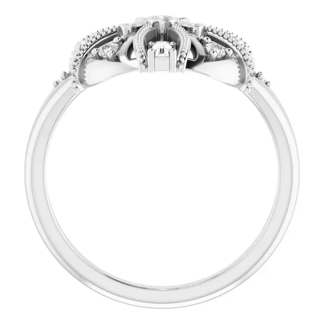 Sterling Silver 1/4 CTW Diamond Vintage-Inspired Ring