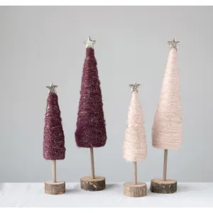 Sugar Plum Wool Sparkle Trees