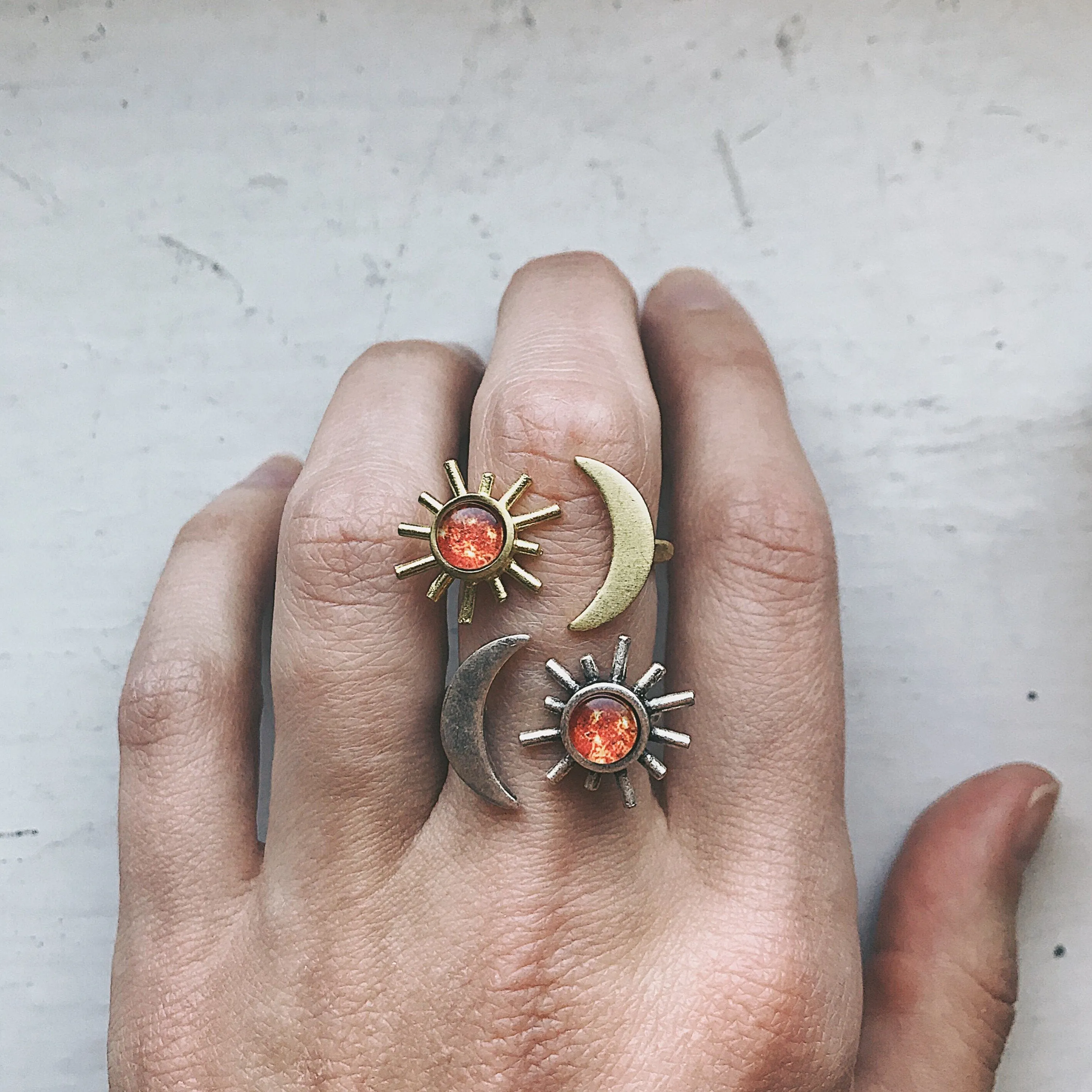 Sun and Moon Inspired Egyptian Inspired Ring