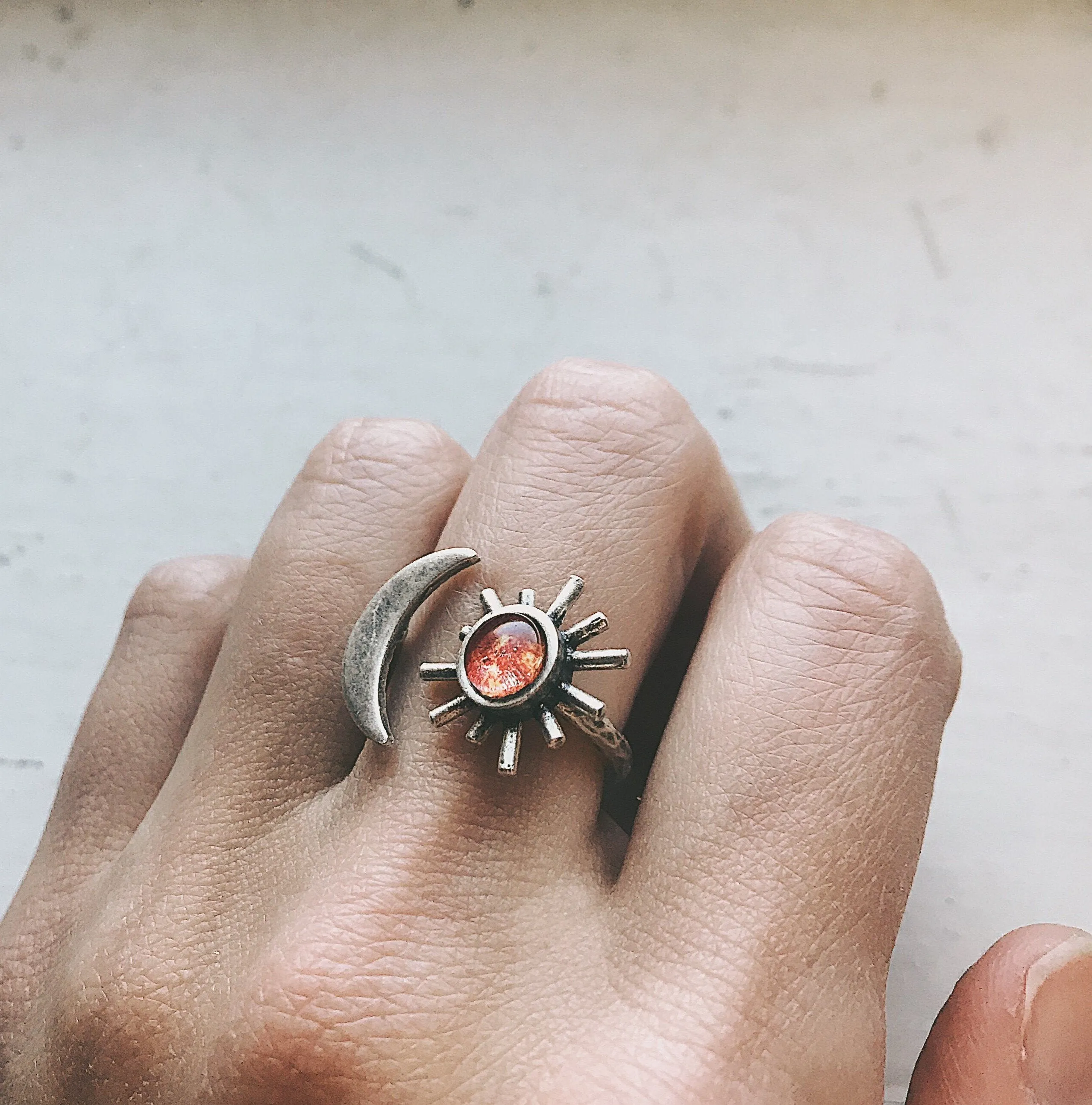Sun and Moon Inspired Egyptian Inspired Ring