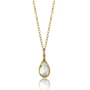 Tearcup Amulet with White Diamonds featuring Pavé Back