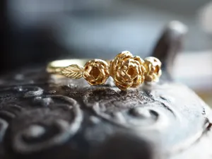 Three Peony Stacking Ring