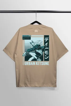 Urban Kitsune Peach Oversized Tee