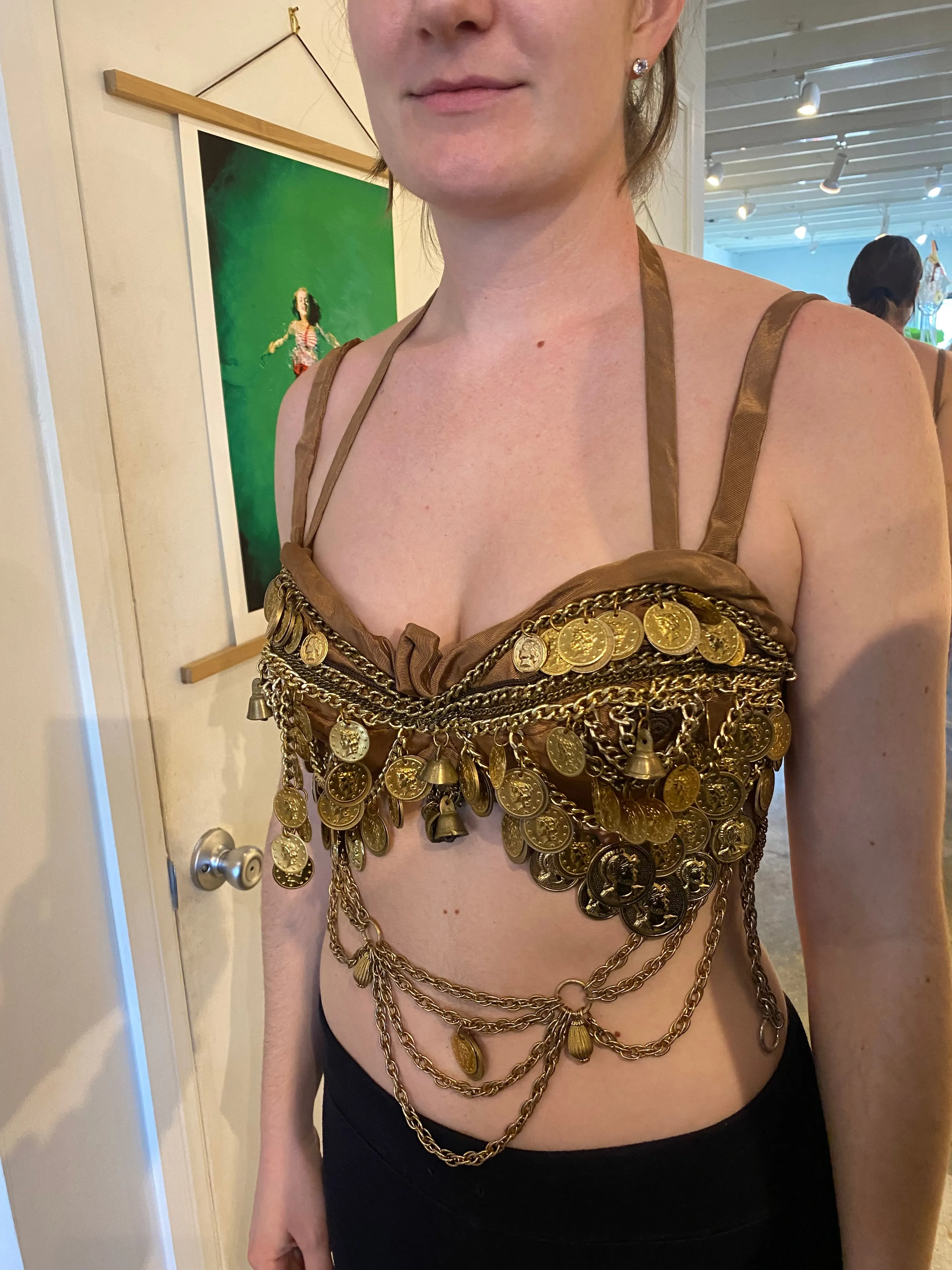 Vintage Bustier With Gold Coins and Chains