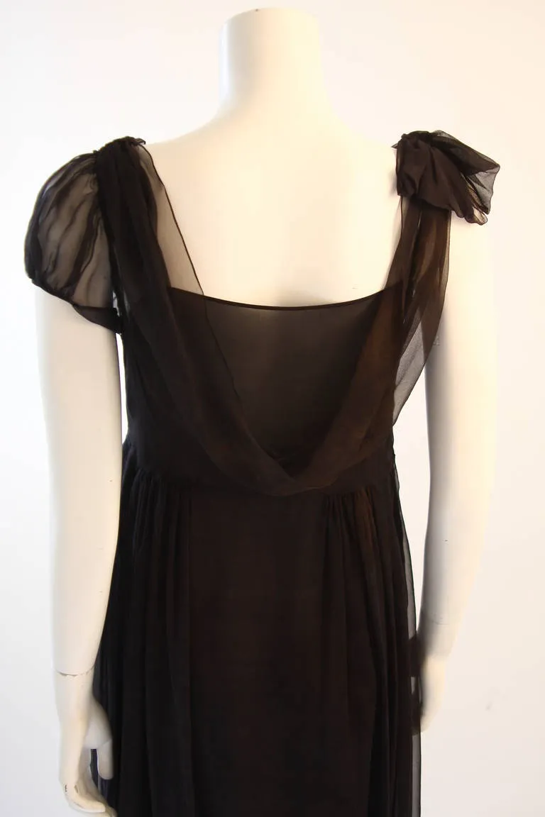 ZAC POSEN Steam Punk Layered Black & Nude Silk Dress